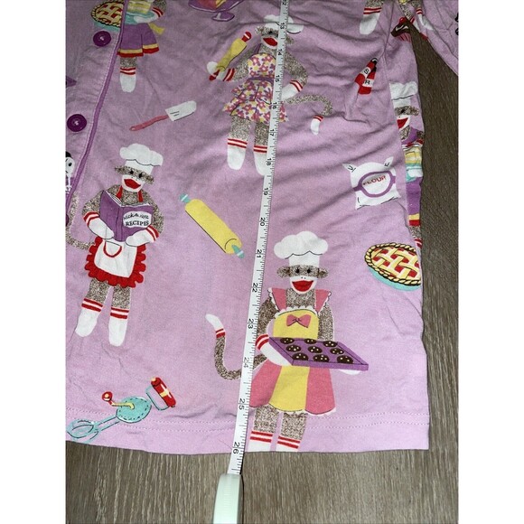 Nick and Nora Sock Monkeys Baking Pajama Top - Size Large Purple Soft & Stretchy - Picture 4 of 6